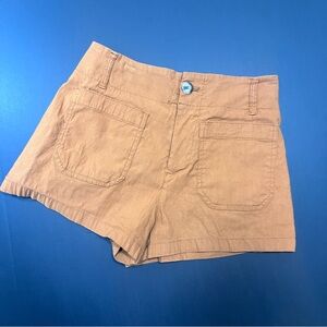 Maeve Anthropologie Colette Linen Blend Shorts Orange High Rise Size 26